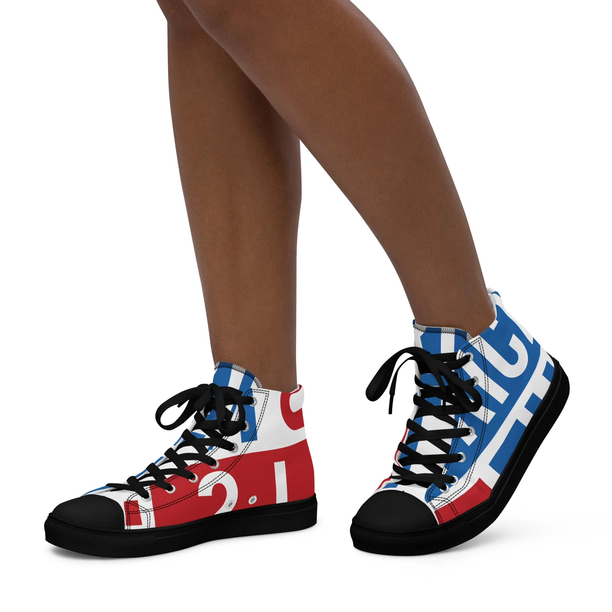 AFRICA ON THE RISE Women's High Top Canvas Shoes
