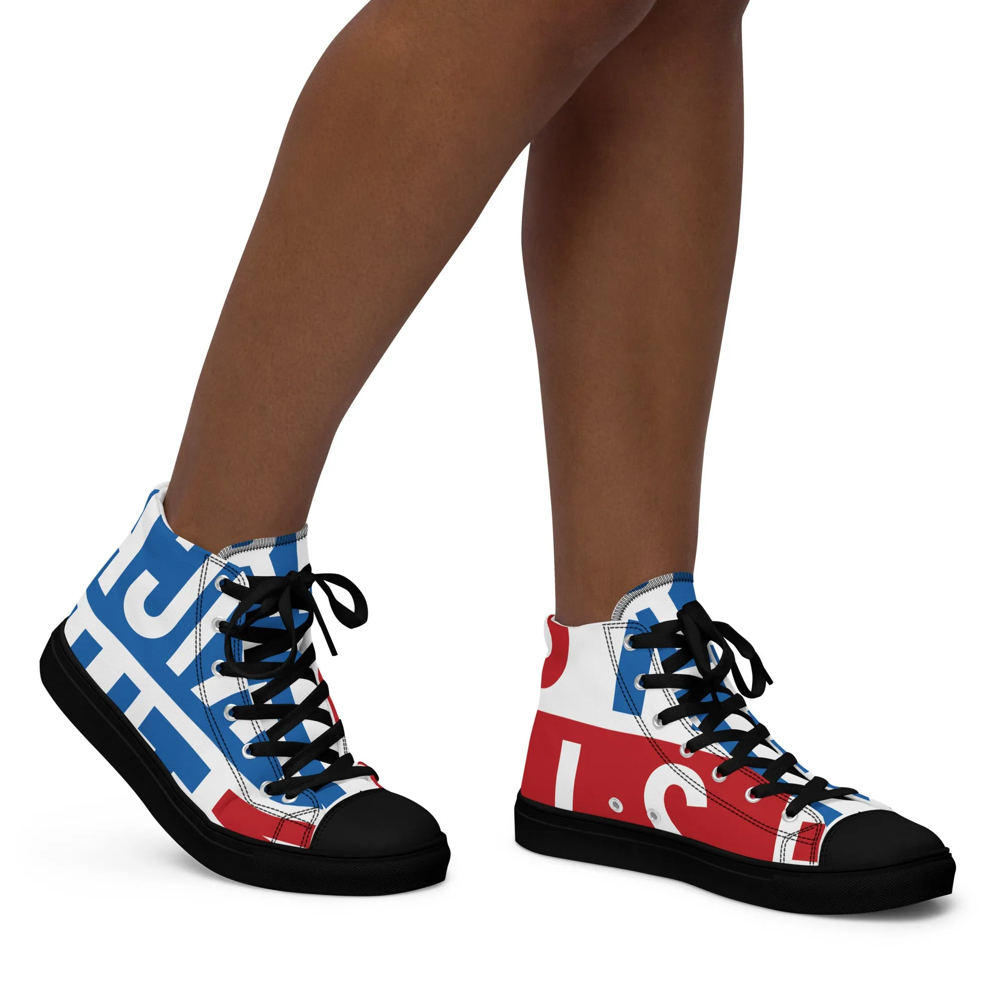 AFRICA ON THE RISE Women's High Top Canvas Shoes