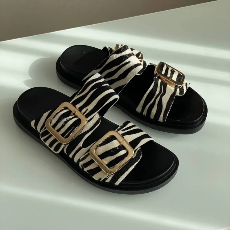 Animal Print Slip-on Outdoor Sandals for Women