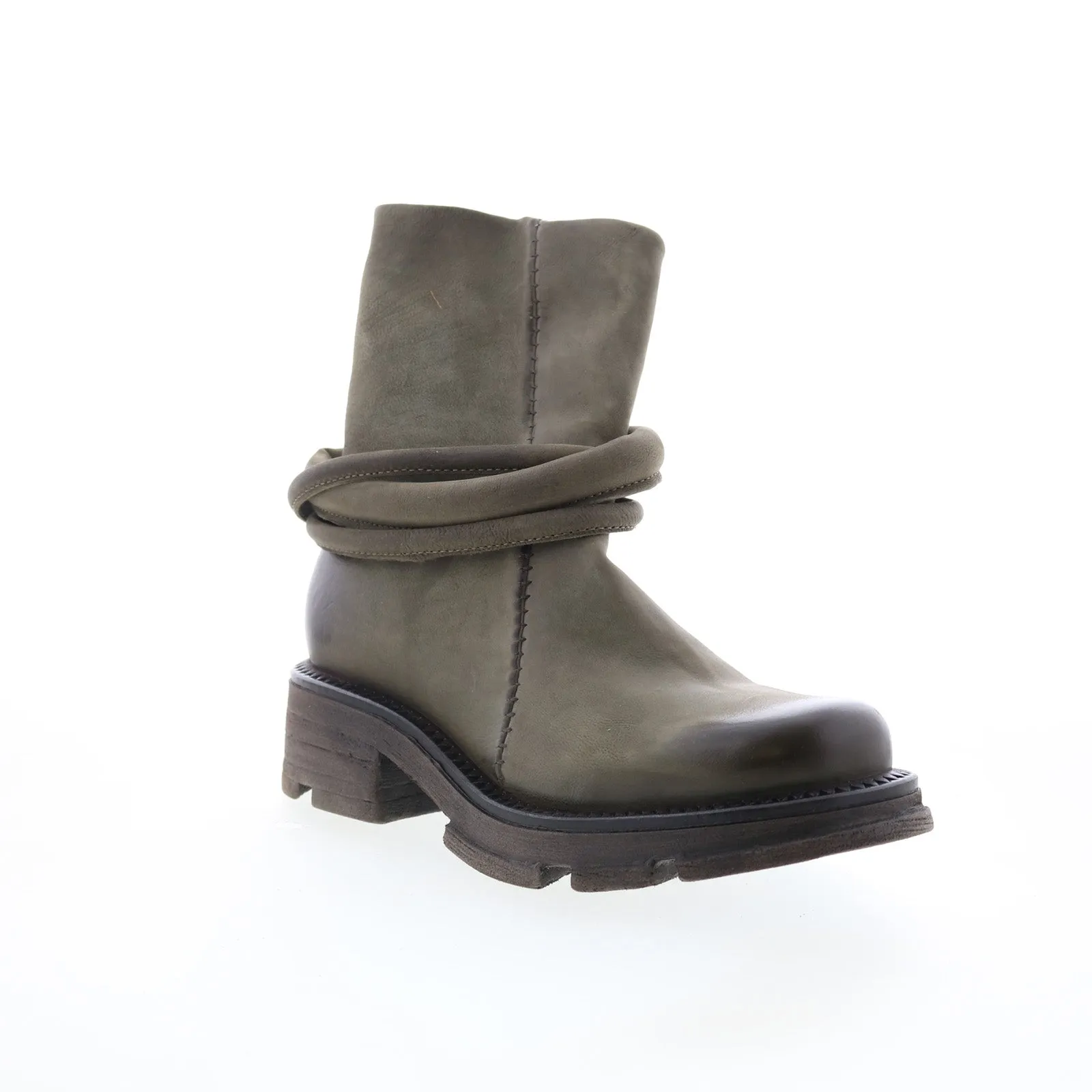A.S. 98 Linder Womens Green Leather Zipper Casual Dress Boots