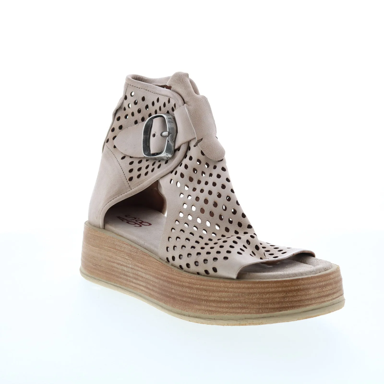 A.S. 98 Prentice A78003-101 Womens Beige Leather Sandals Wedges Shoes
