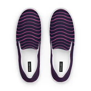 BE LIKE WATER Men’s Slip-On Canvas Shoes (Pink Lines)
