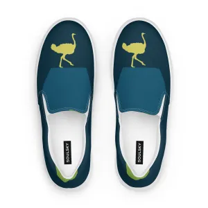 BE YOURSELF Women’s Slip-On Canvas Shoes (Lime Green, Blue)
