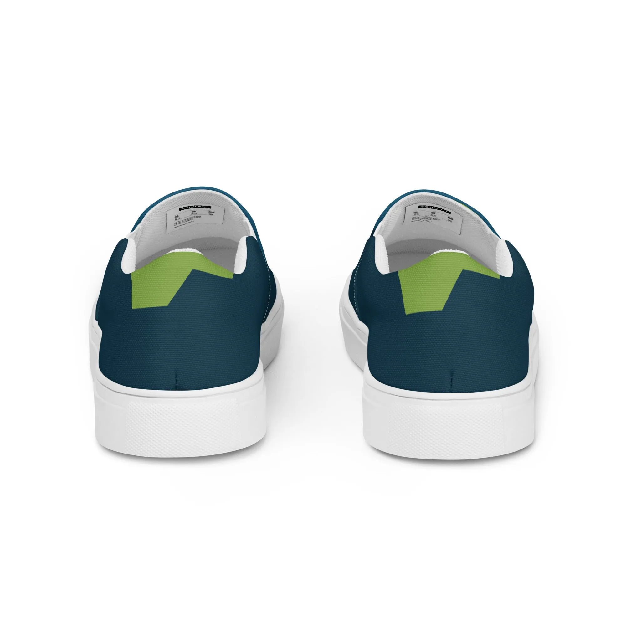 BE YOURSELF Women’s Slip-On Canvas Shoes (Lime Green, Blue)