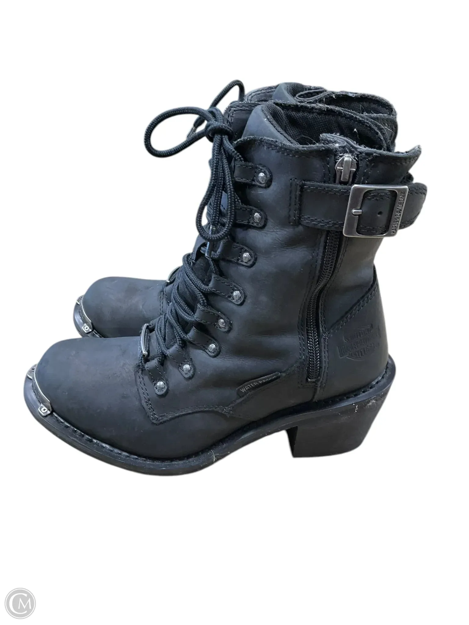 Boots Ankle Heels By Harley Davidson In Black, Size: 8.5