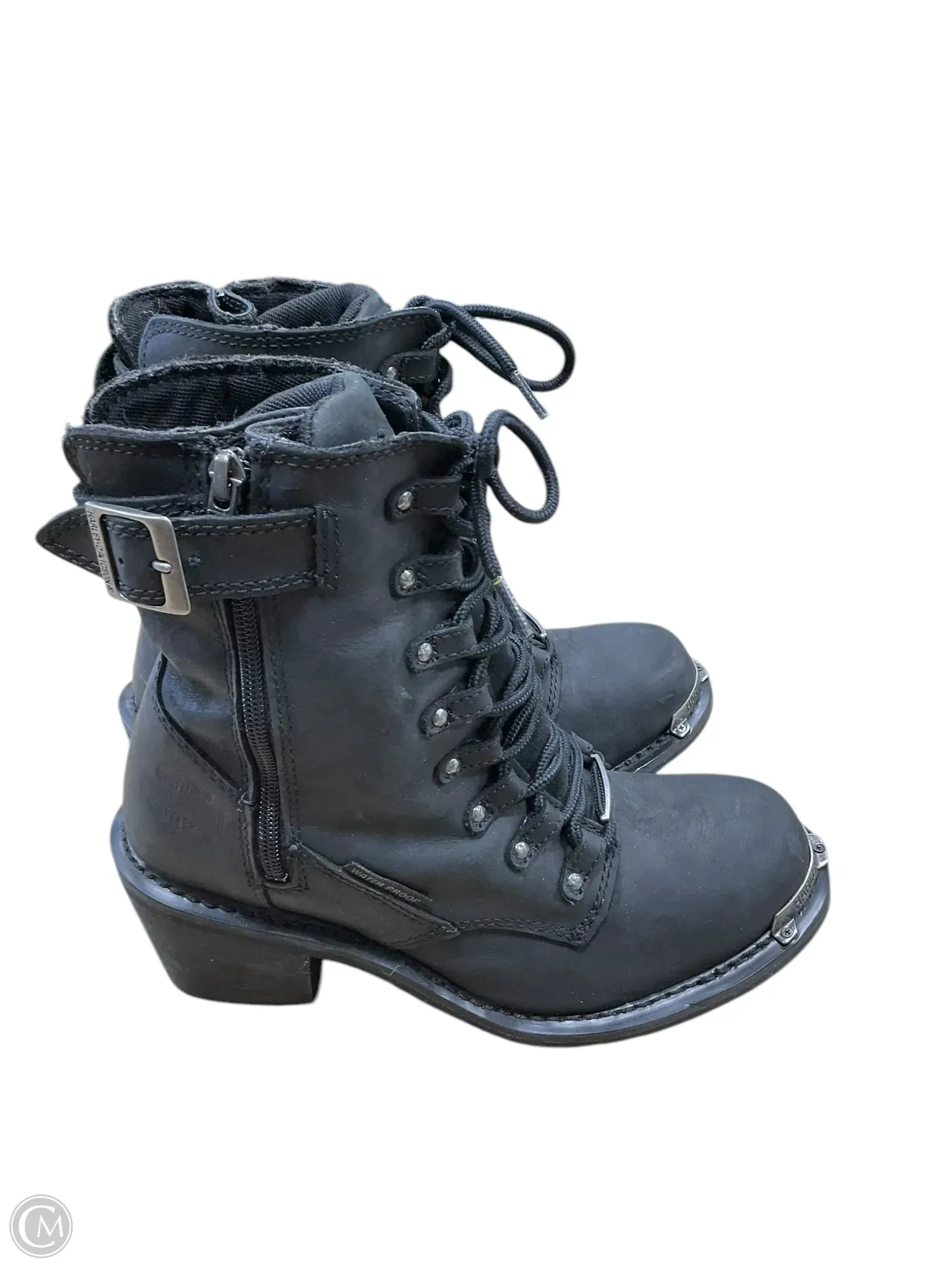 Boots Ankle Heels By Harley Davidson In Black, Size: 8.5