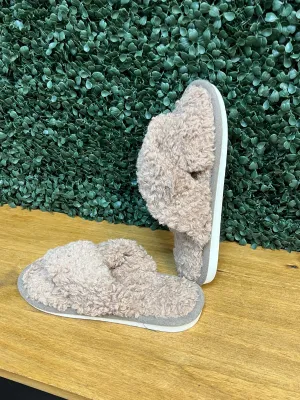 Brown Teddy Fur Slippers