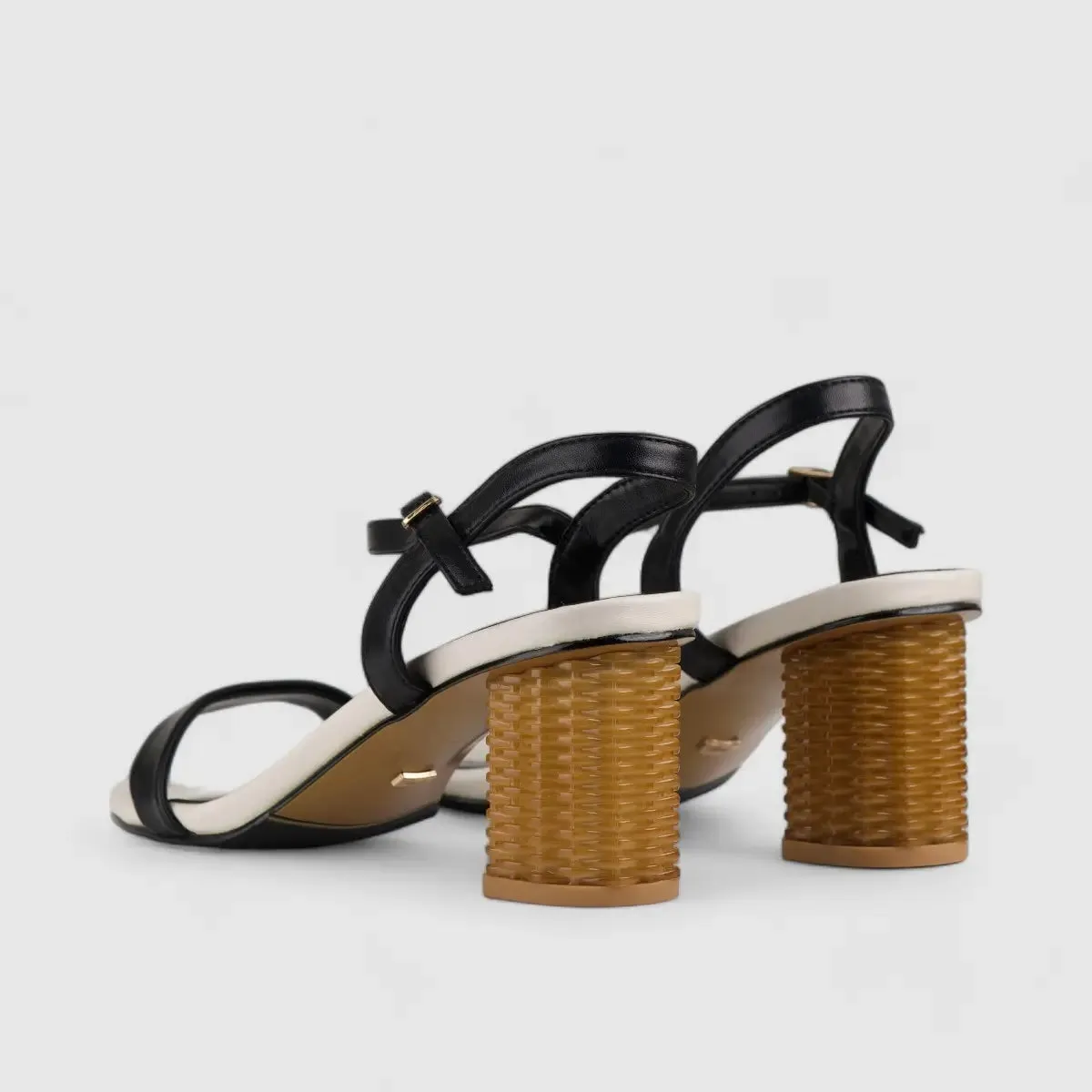 Bulbul Block Heel Sandal Black/Beige CAR5020
