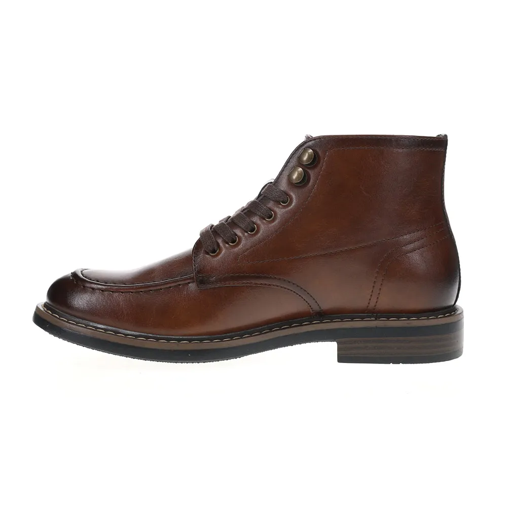 Burnished Moc Toe Lace Up Boots