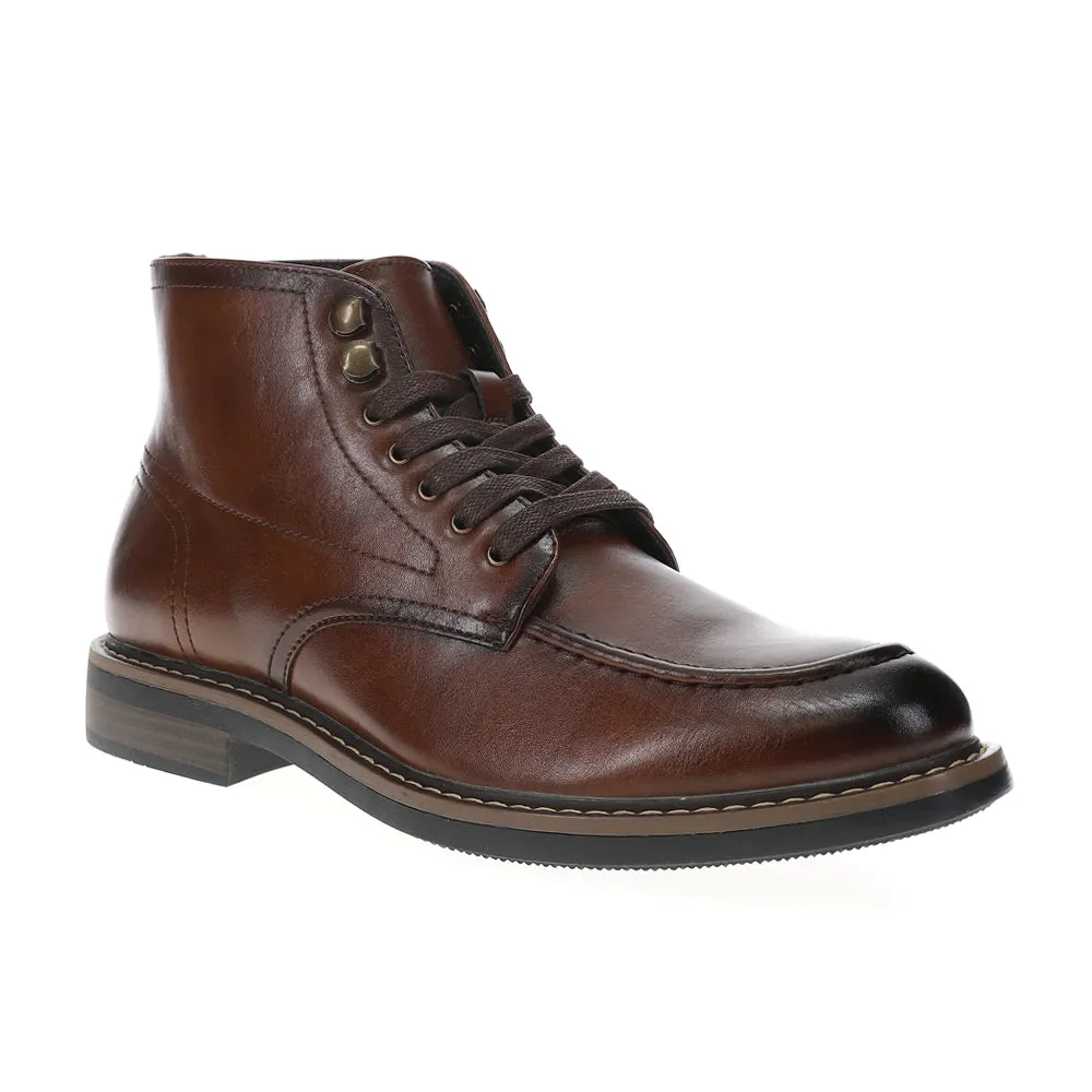 Burnished Moc Toe Lace Up Boots
