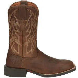 Canter 11 Inch Water Buffalo Embroidered Square Toe Pull On Cowboy Boots