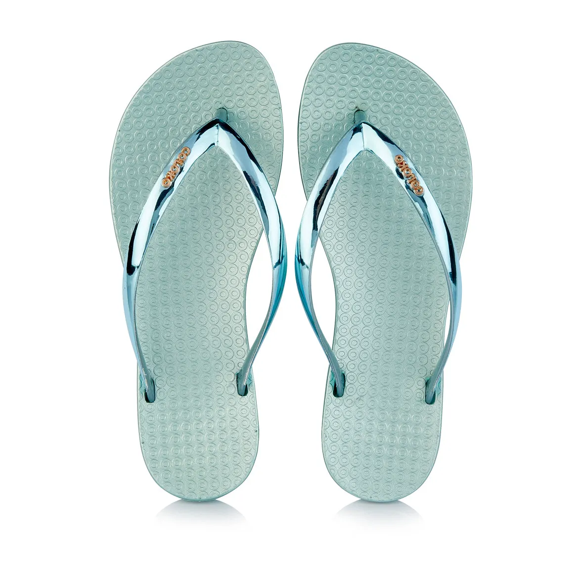 Coloko Dahlia Chrome Metallic Ergonomic Footbed Flip-Flops (Rose Silver Gold Pewter Green or Purple!)