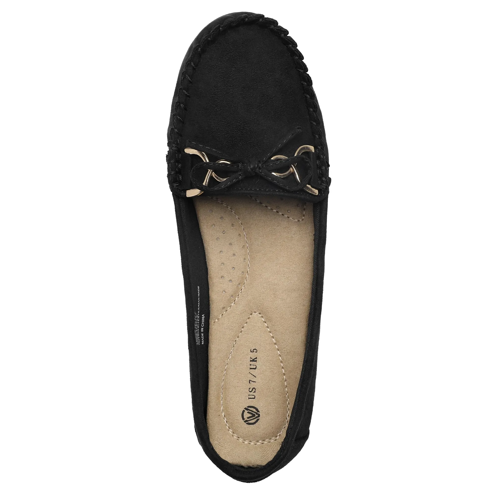 Comfortable Bowknot Driving Loafers Women's Slip On Flats for Casual Walking, Penny Style, Soft Upper, Breathable Insole, Anti-Slip Outsole, Easy to Wear