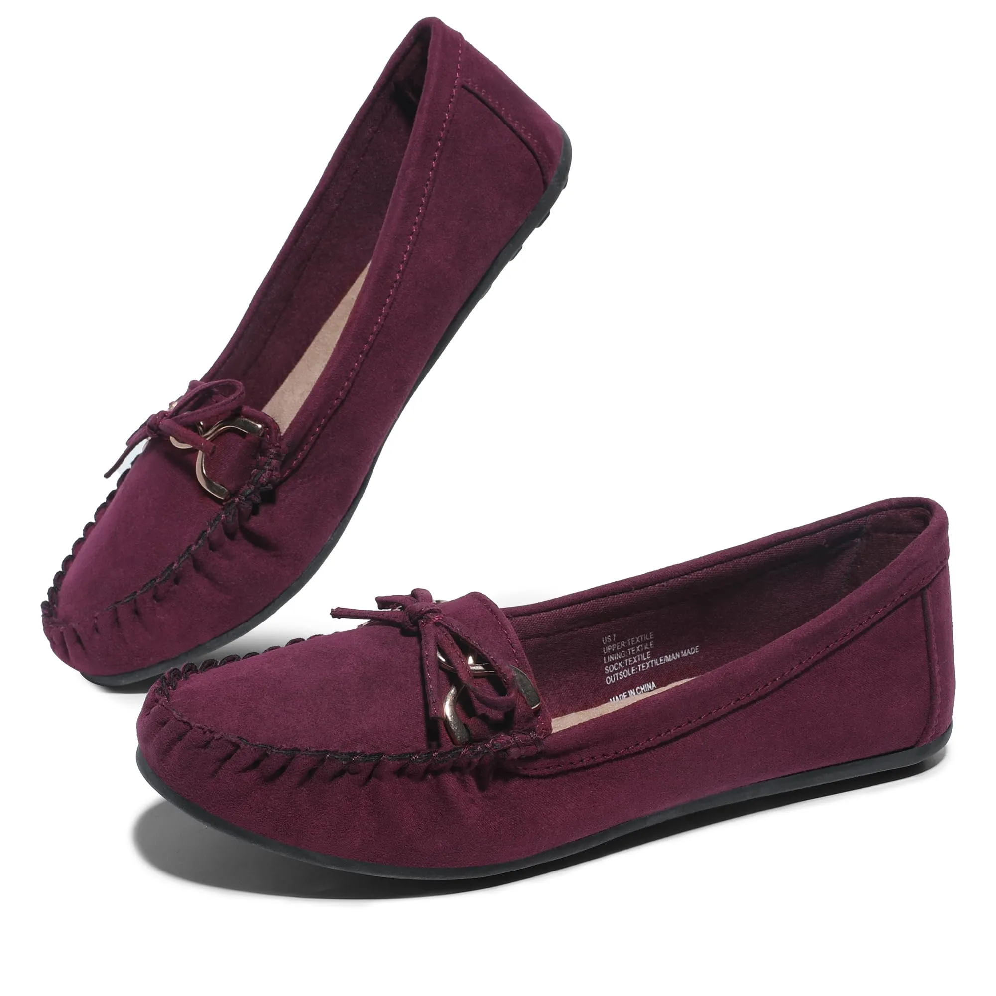 Comfortable Bowknot Driving Loafers Women's Slip On Flats for Casual Walking, Penny Style, Soft Upper, Breathable Insole, Anti-Slip Outsole, Easy to Wear