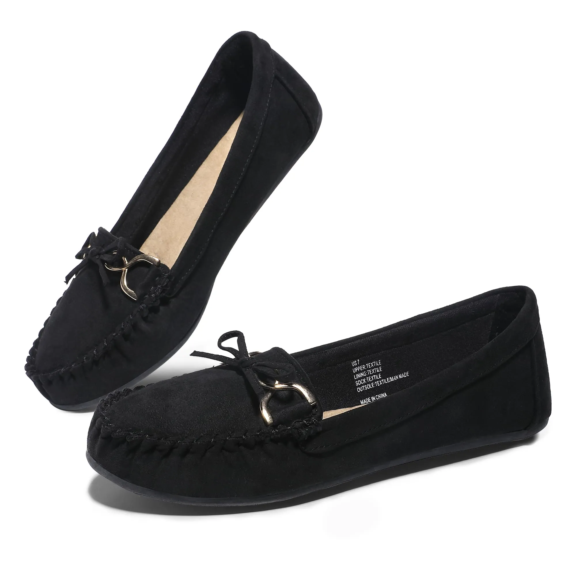 Comfortable Bowknot Driving Loafers Women's Slip On Flats for Casual Walking, Penny Style, Soft Upper, Breathable Insole, Anti-Slip Outsole, Easy to Wear