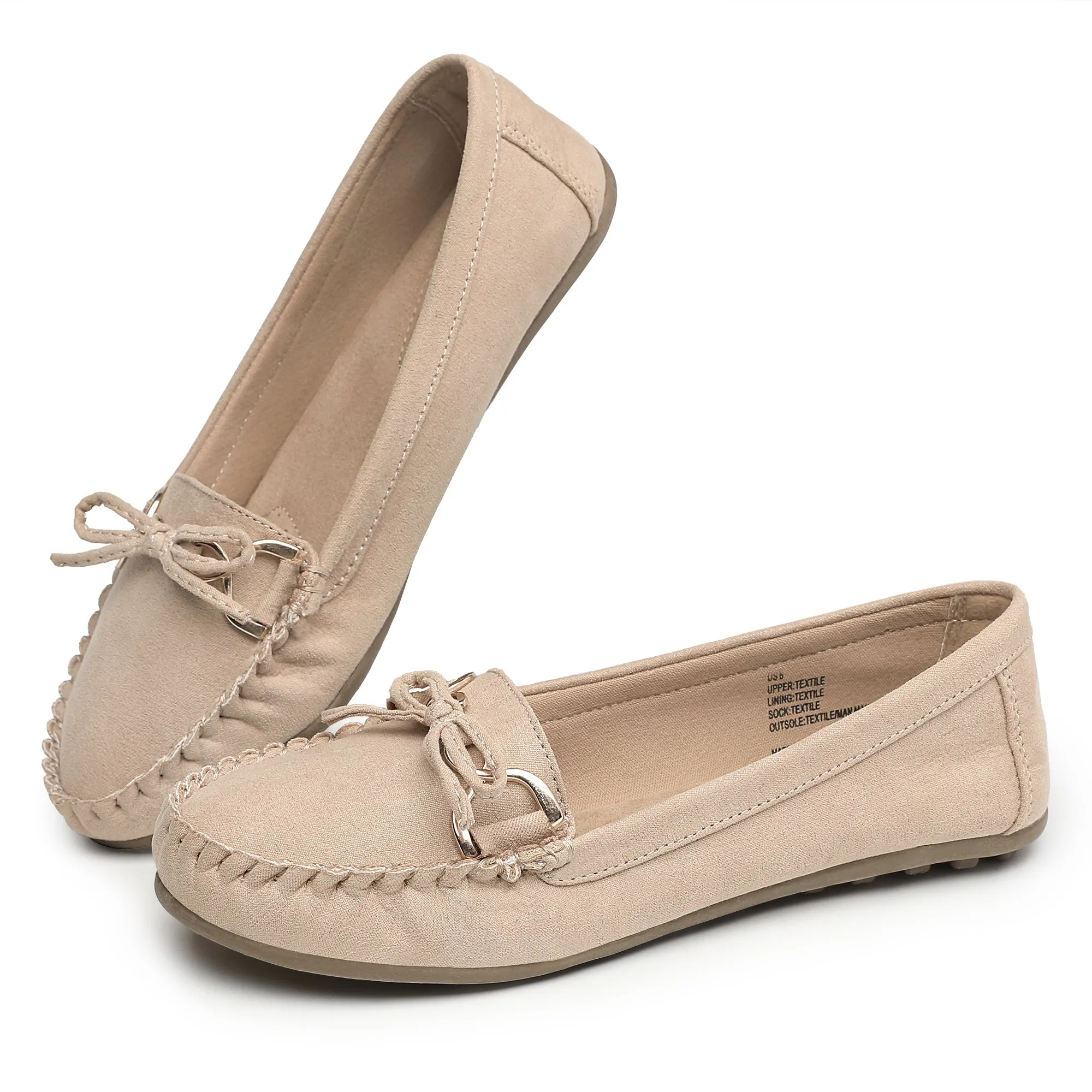 Comfortable Bowknot Driving Loafers Women's Slip On Flats for Casual Walking, Penny Style, Soft Upper, Breathable Insole, Anti-Slip Outsole, Easy to Wear