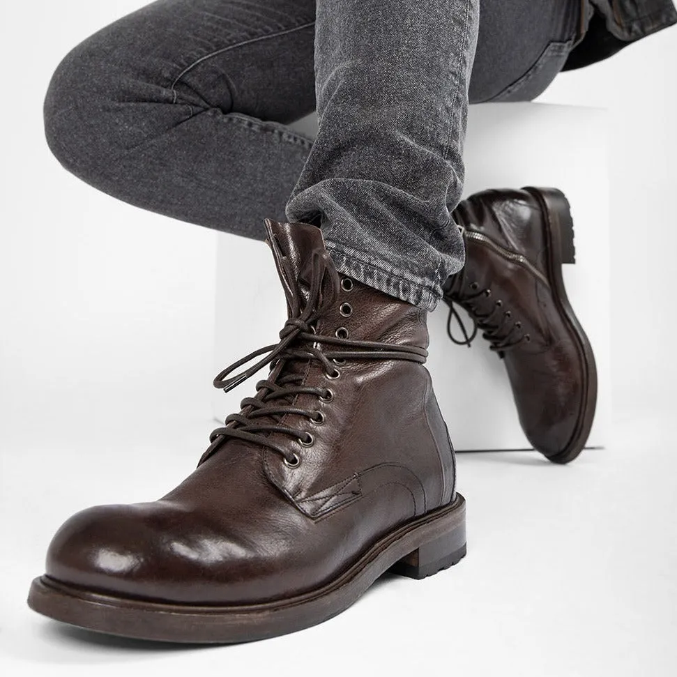 CURZON raw-timber military boots.