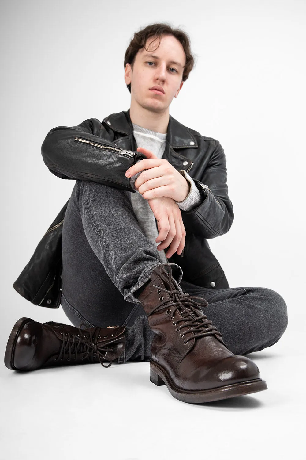 CURZON raw-timber military boots.