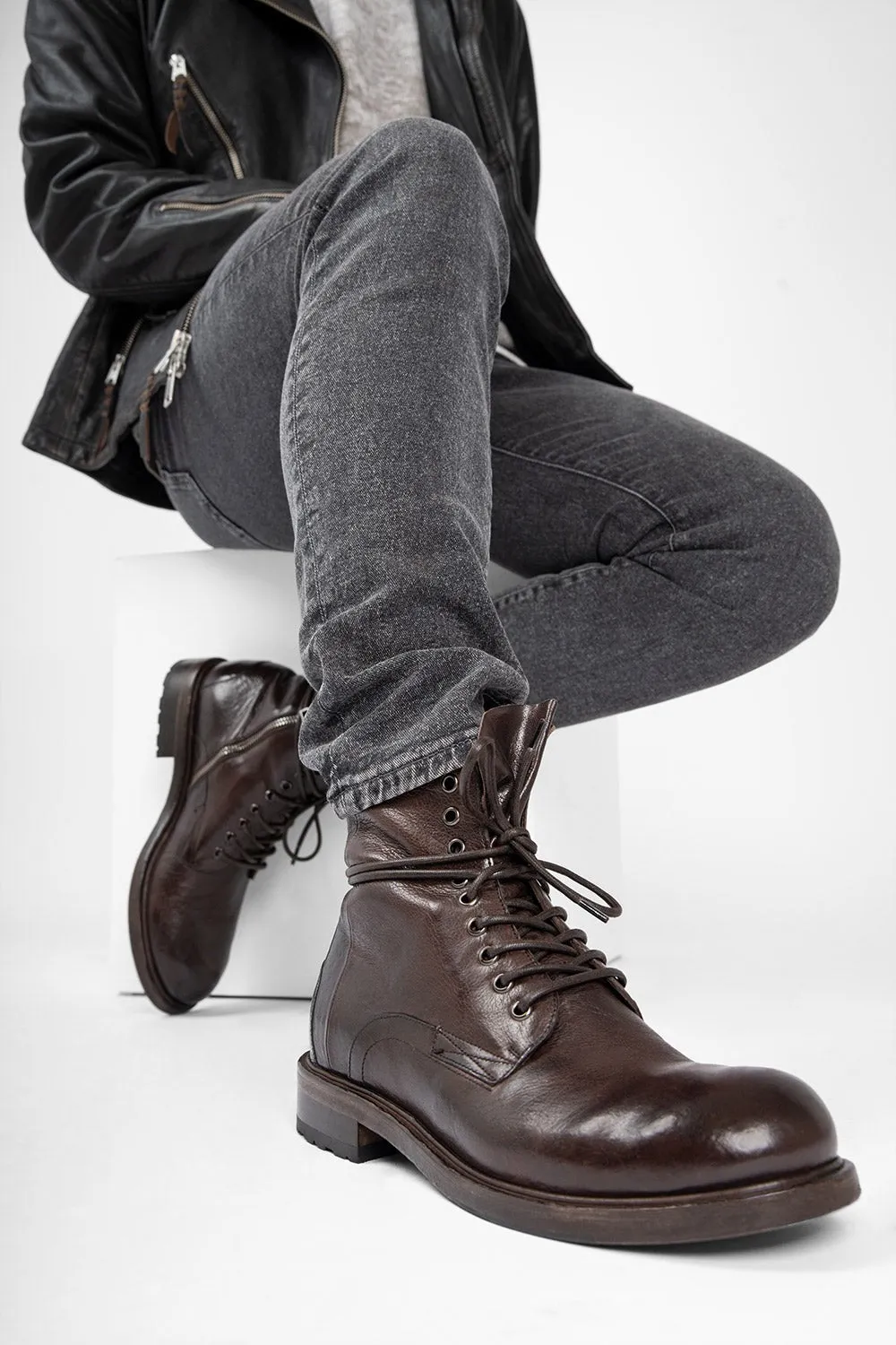 CURZON raw-timber military boots.