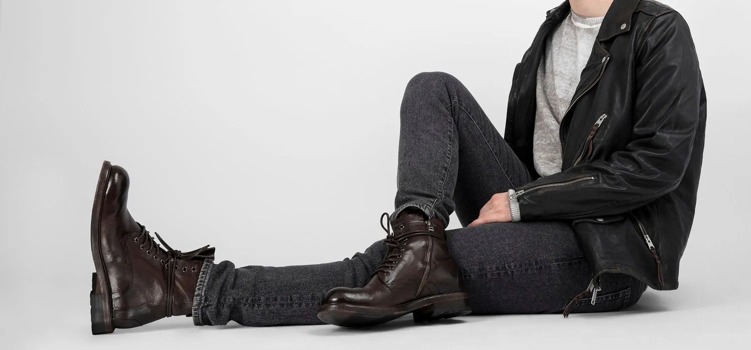 CURZON raw-timber military boots.