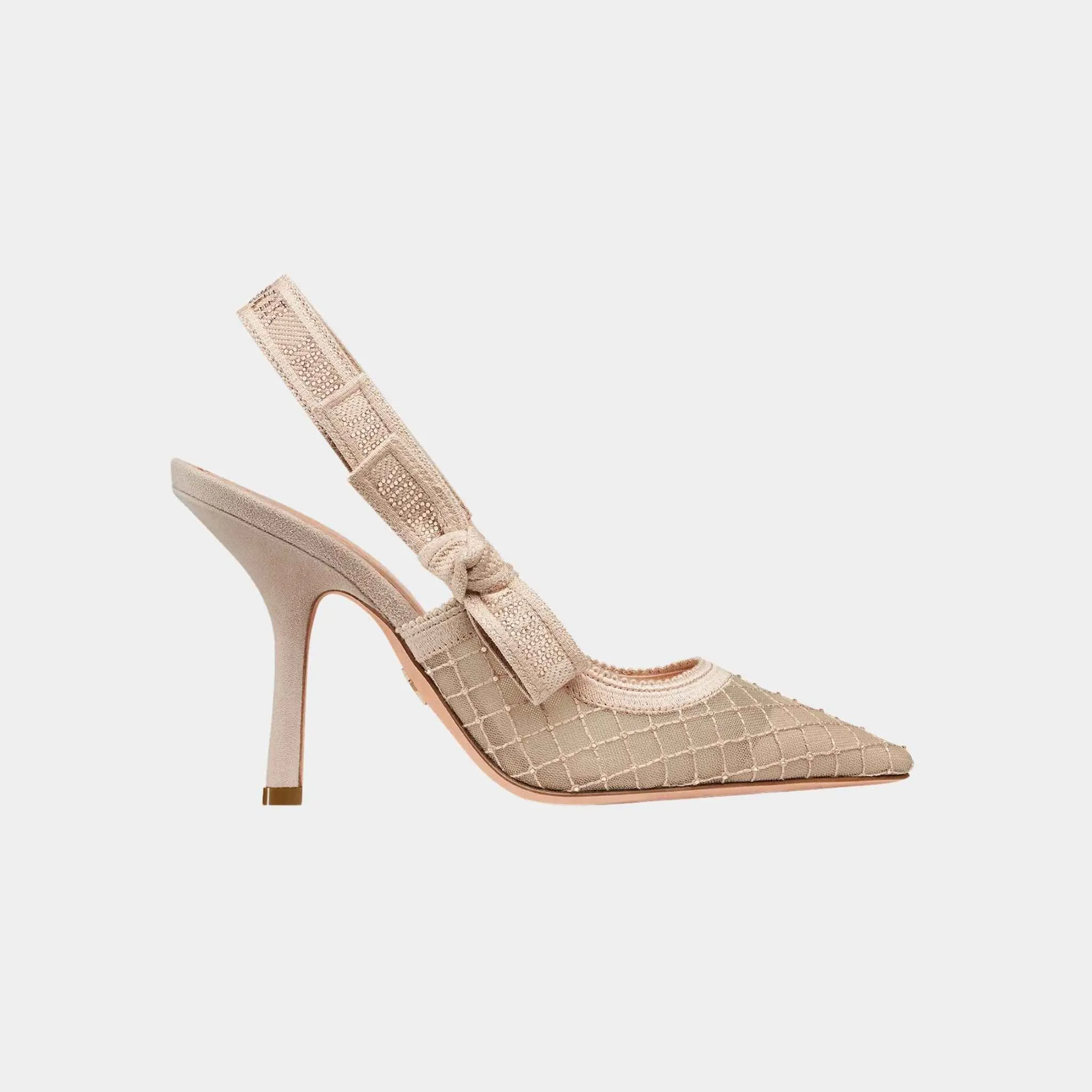 Dior JAdior Slingback Pump Transparent Mesh With Nude Strass