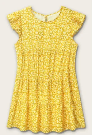 Floral Babydoll Dress (Yellow)