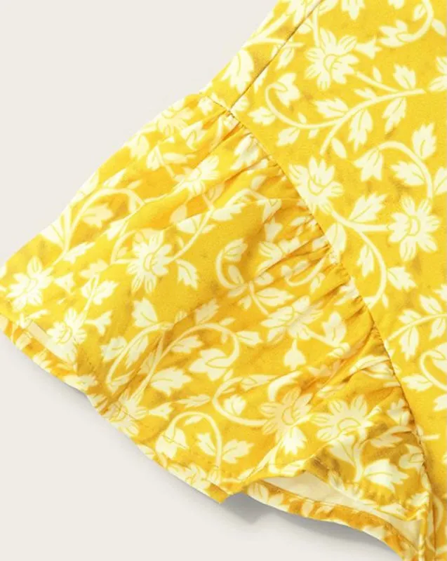 Floral Babydoll Dress (Yellow)