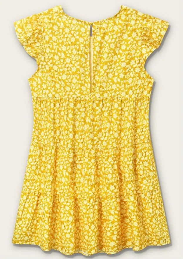 Floral Babydoll Dress (Yellow)