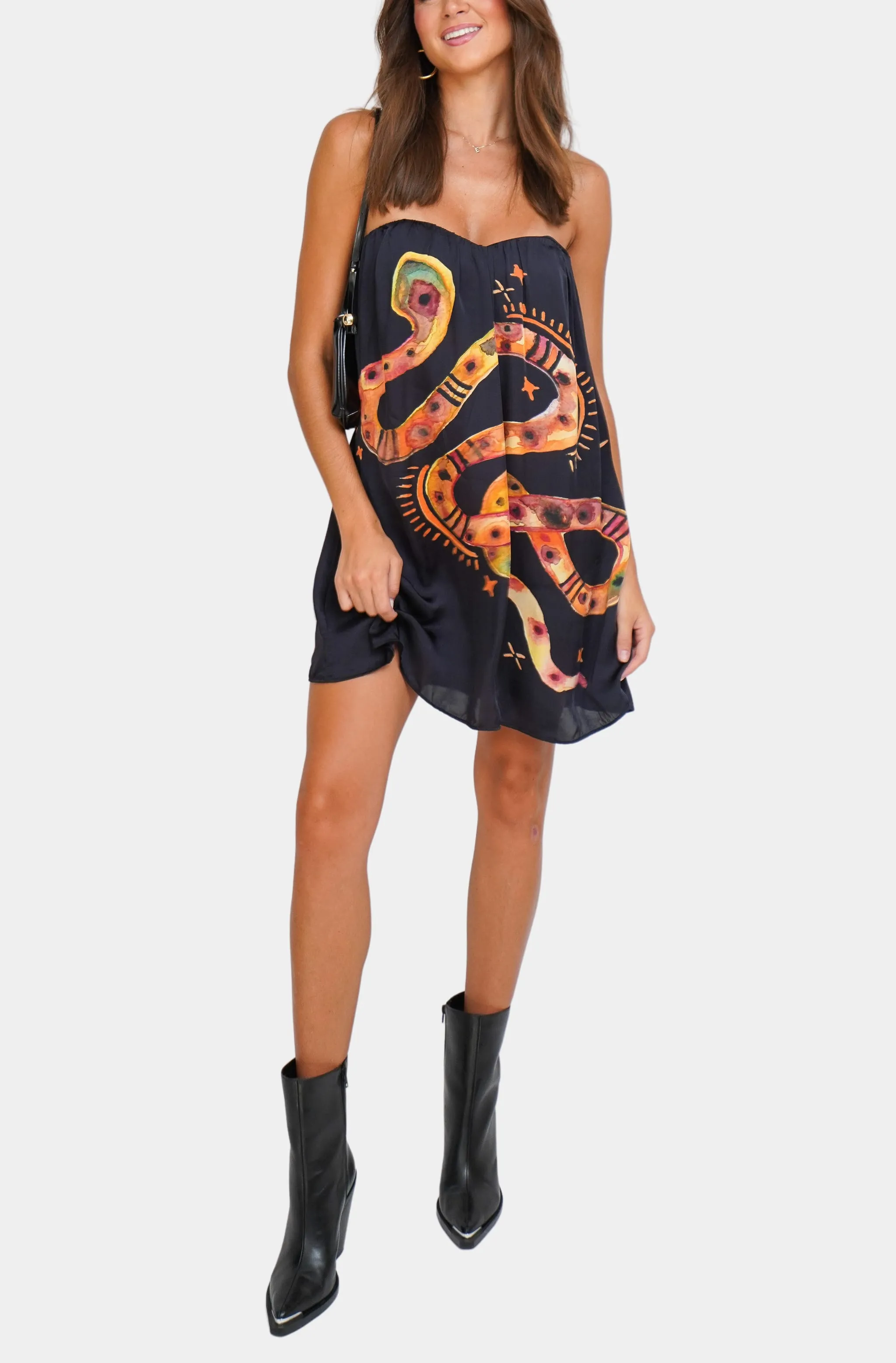 Hemline Exclusive Charmer Scarf Mini Dress