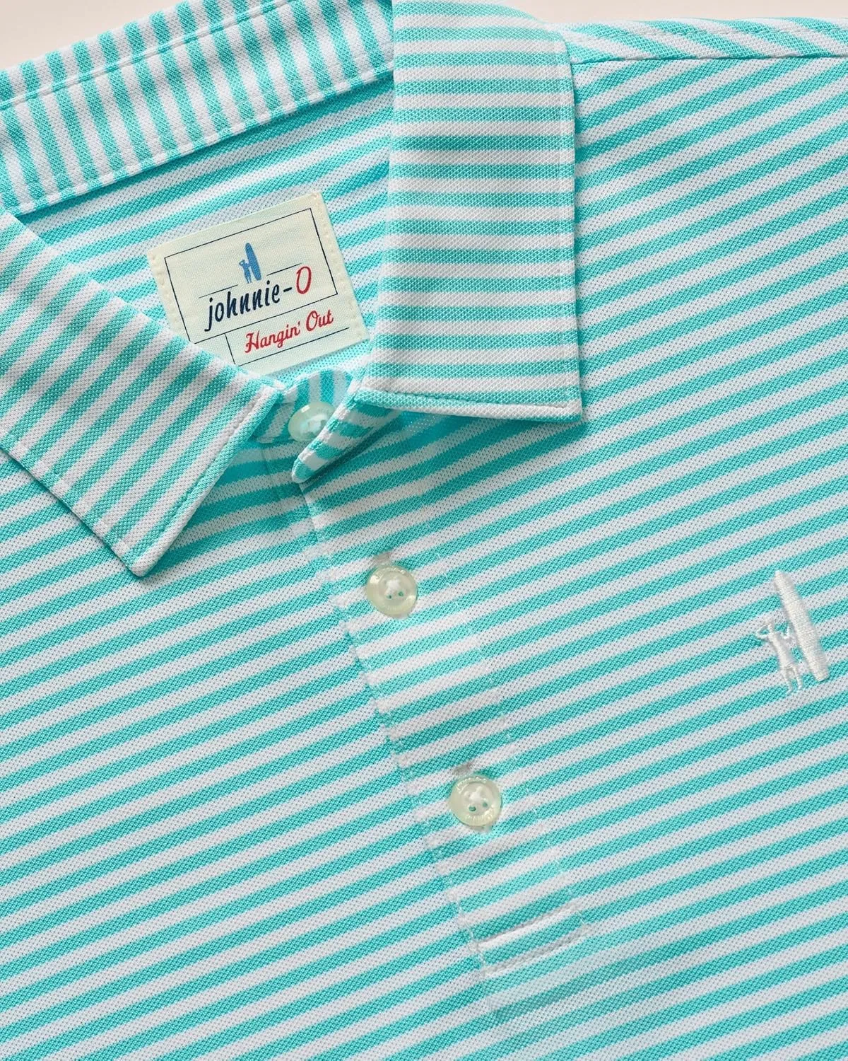 johnnie-O Performance Mesh Jr. Polo - Hunter Stripe
