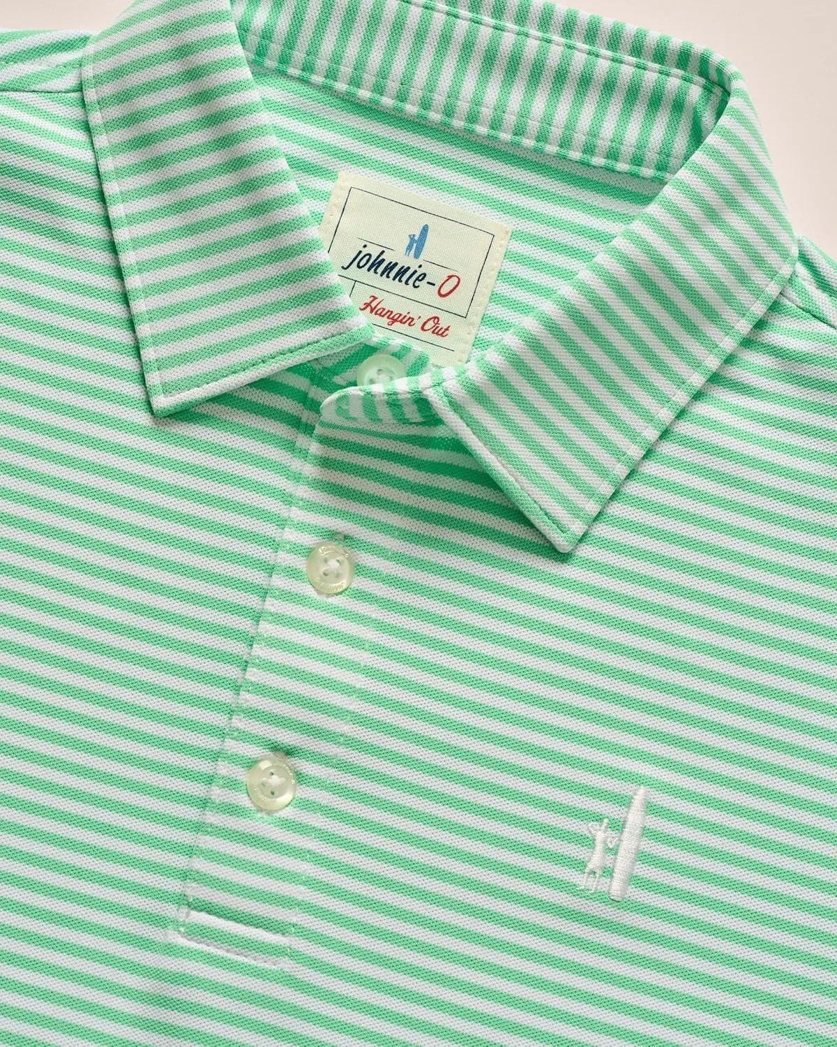 johnnie-O Performance Mesh Jr. Polo - Hunter Stripe