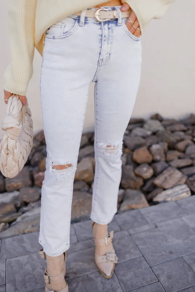 Kancan Cloudline Distressed Straight-Leg Jeans