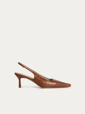 Leather slingback pumps