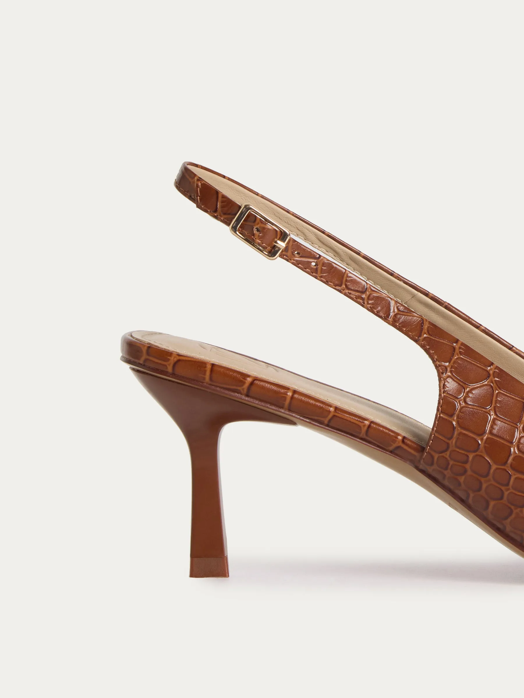 Leather slingback pumps