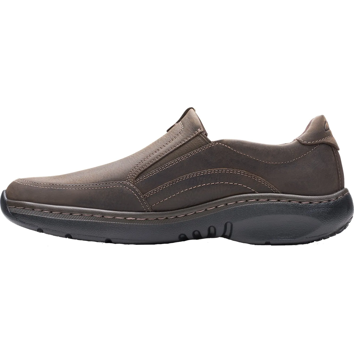 Men's Clarks Pro Step Dark Brown Tumbled Leather