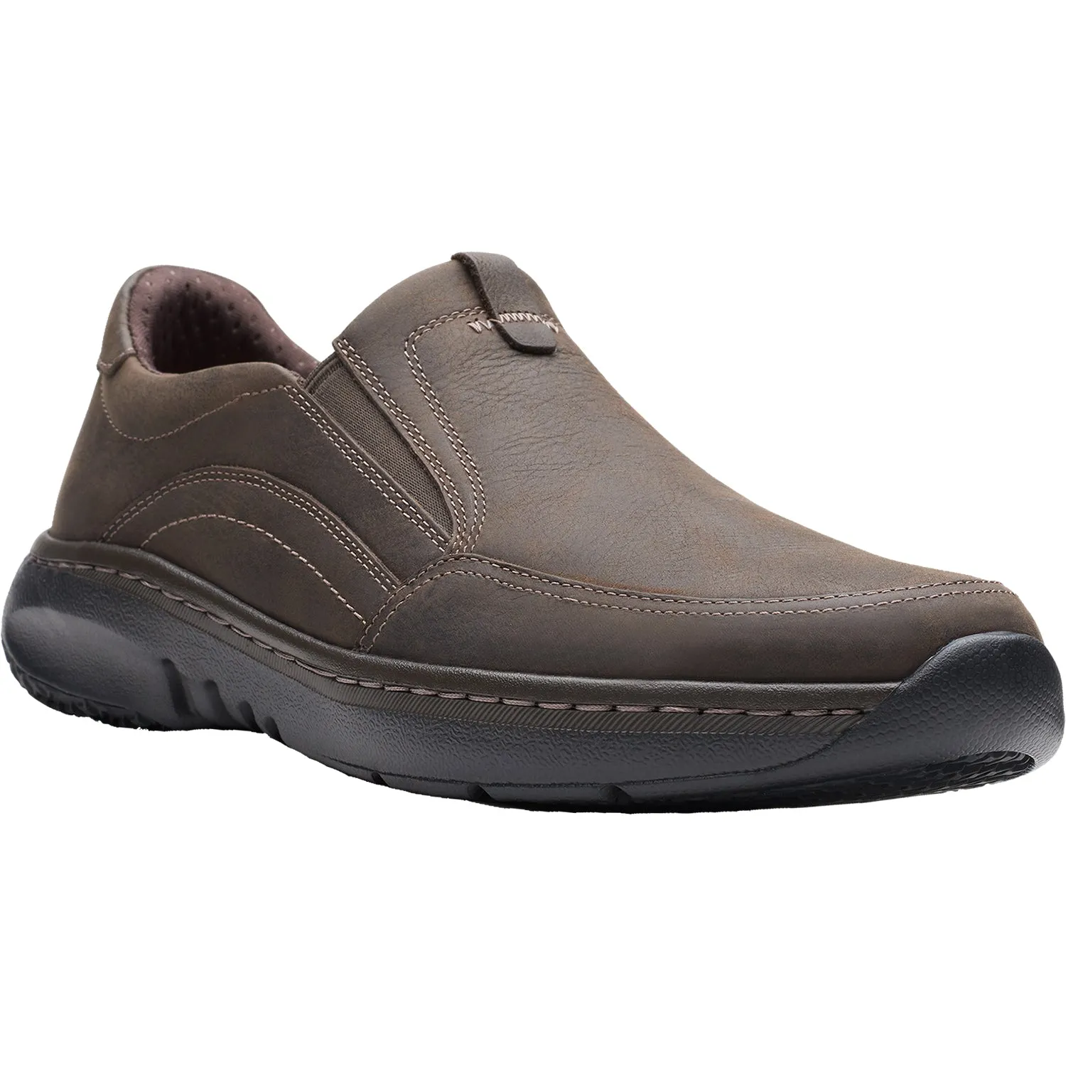 Men's Clarks Pro Step Dark Brown Tumbled Leather