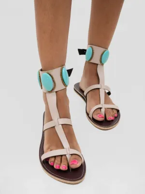 Mtwapa Sandal - Cream / Blue