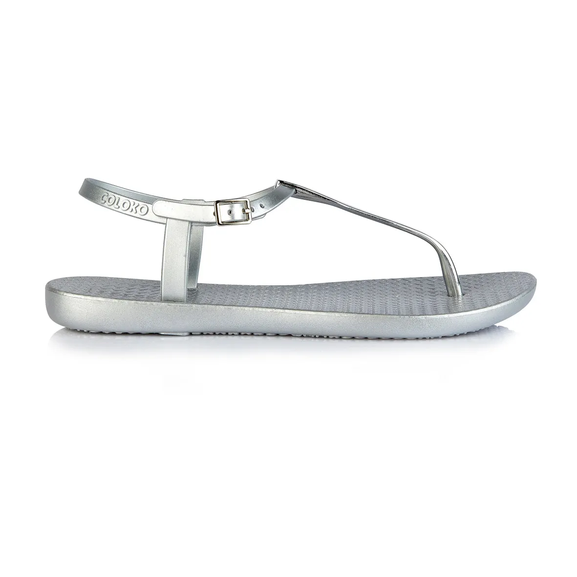 NEW Coloko Sakura Curve Slim Metallic T-bar Flip Flops Sandals
