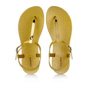 NEW Coloko Sakura Curve Slim Metallic T-bar Flip Flops Sandals