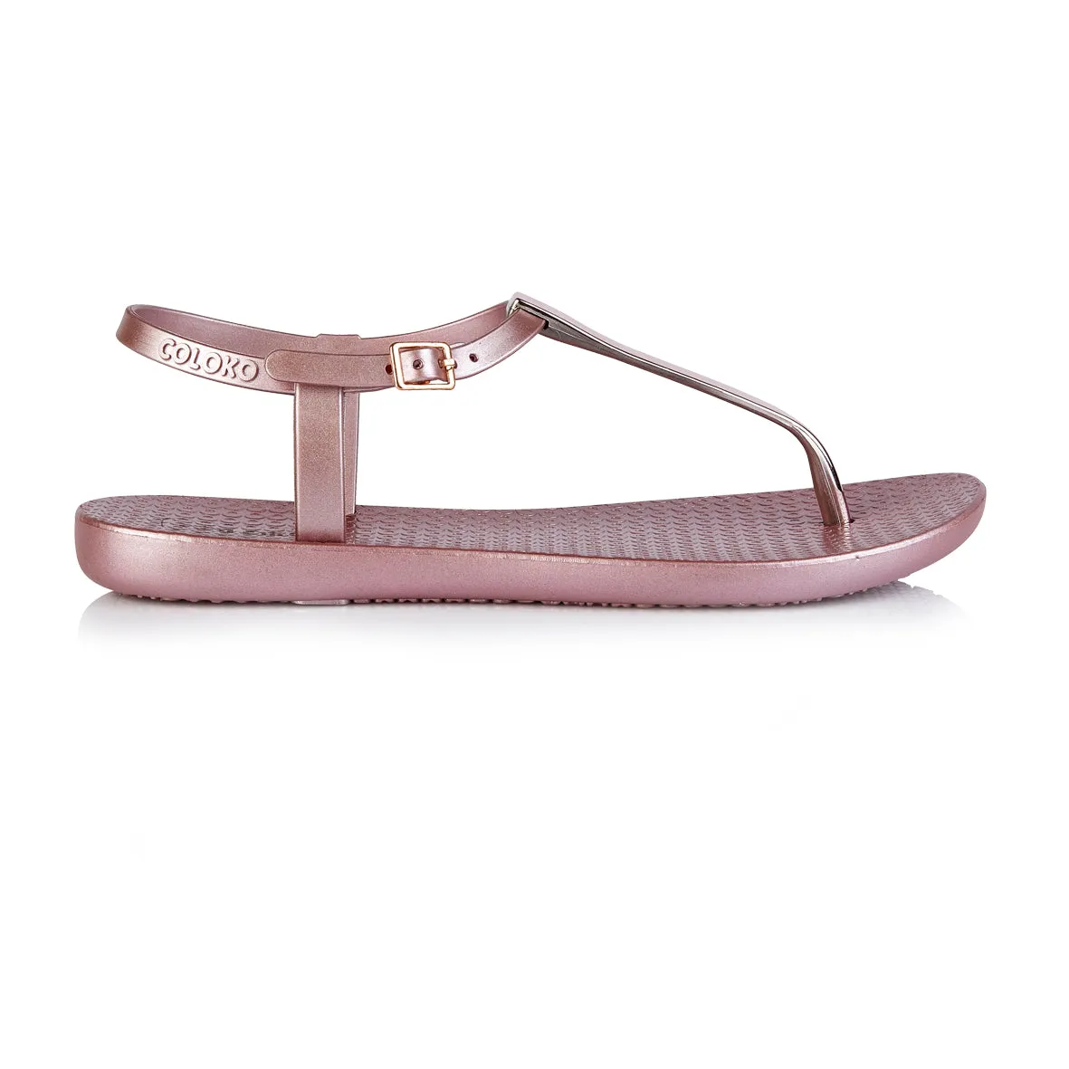 NEW Coloko Sakura Curve Slim Metallic T-bar Flip Flops Sandals