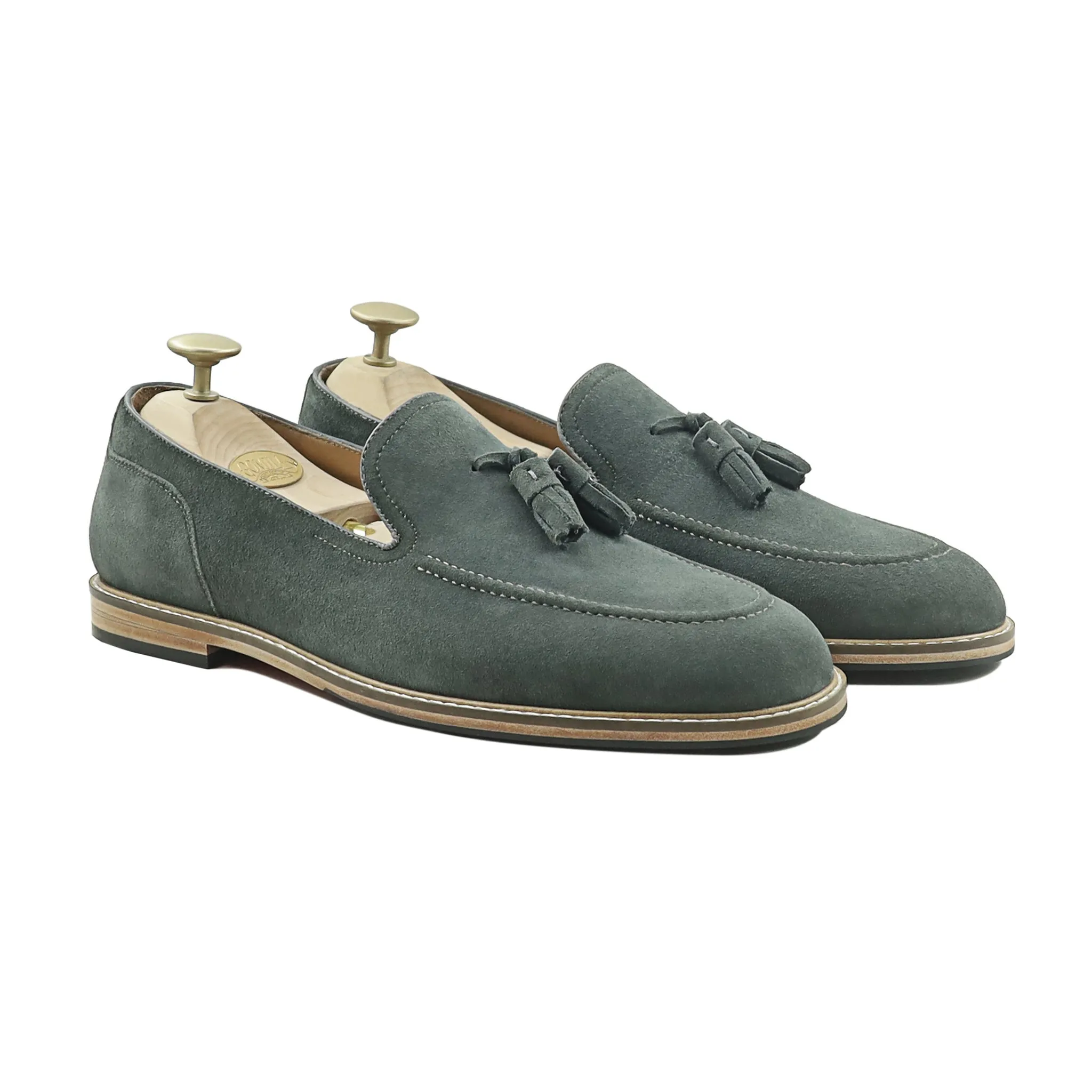 Palmer - Men's Charcoal Gray Kid Suede Loafer