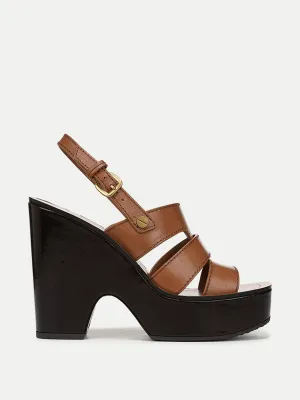 Peony leather platform sandals