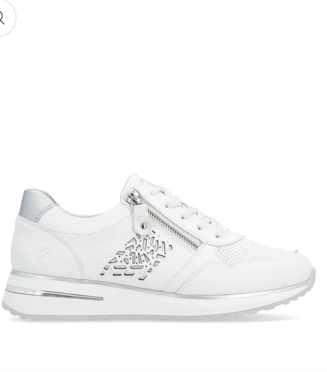 Remonte D1G00-80 Rock White Leather Wedge Trainers