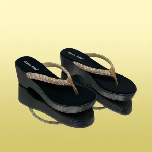 Rhinestone Wedge Sandals