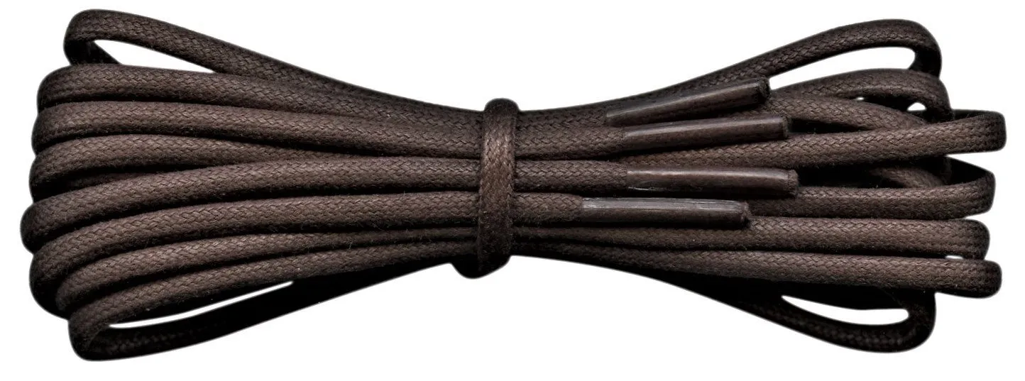 Round 3 mm Dark Brown waxed cotton shoelaces