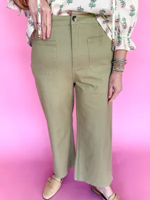 Step Right Up Pants - Light Olive