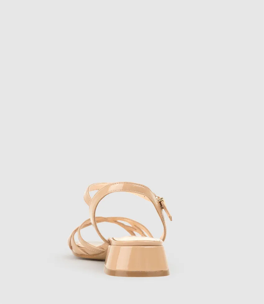 SURRY35 Lattice Front Sandal in Nude Patent