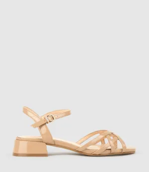 SURRY35 Lattice Front Sandal in Nude Patent