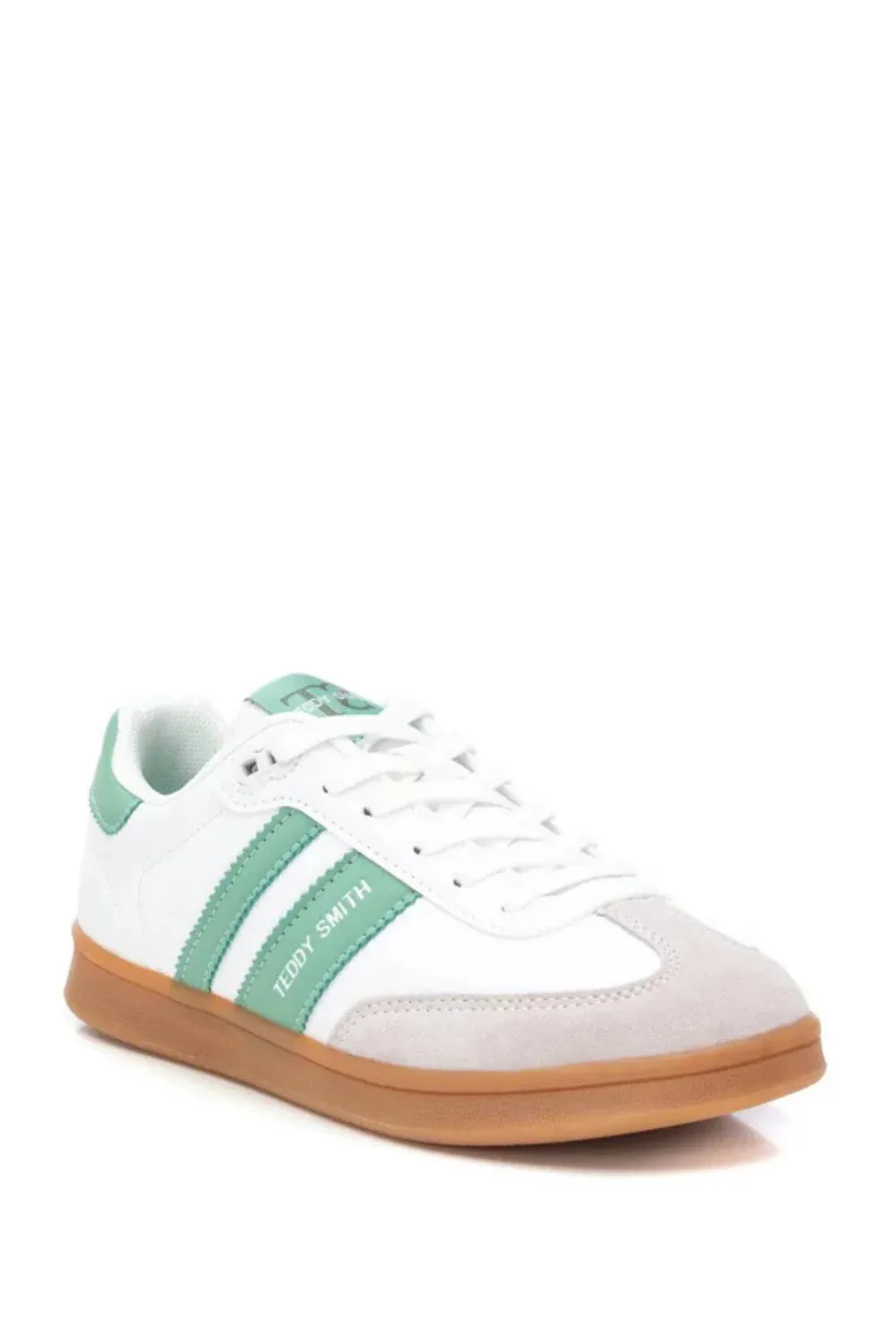 TEDDY SMITH 120131 GREEN AND WHITE TRAINERS