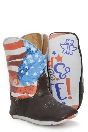 Tin Haul Infant Unisex American Mini Brown Multi Leather Cowboy Boots